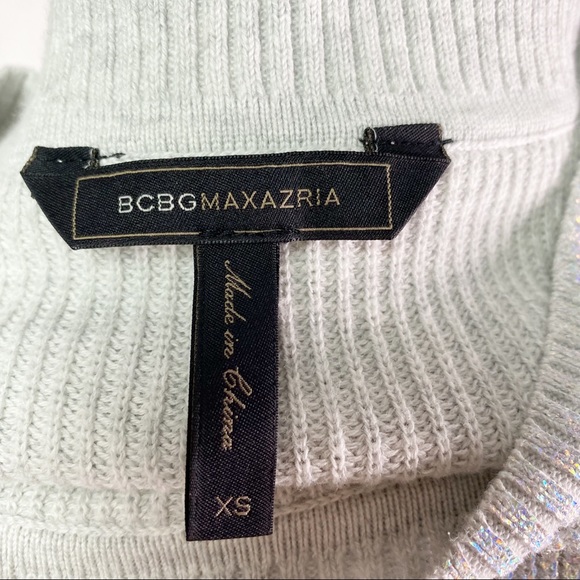 BCBGMaxazria Womens Silver Holographic Sweater XS - Picture 10 of 10